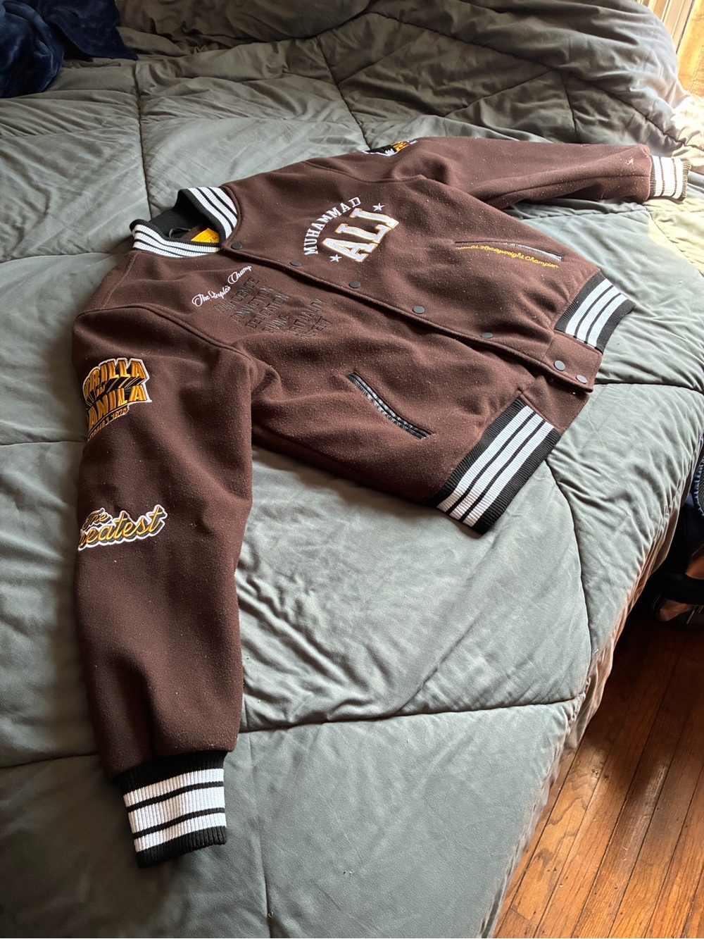 Muhammad Ali Brown Varsity Jacket